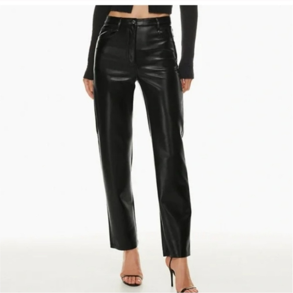 Aritzia Wilfred Melina Pant in Black Faux Leather